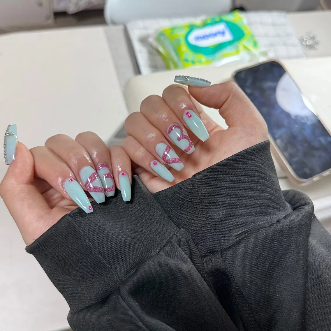 ネイル チークネイル フレンチネイル グラデーション 韓国ネイル マグネットネイル ハンドネイル Hana Nailのネイルデザイン