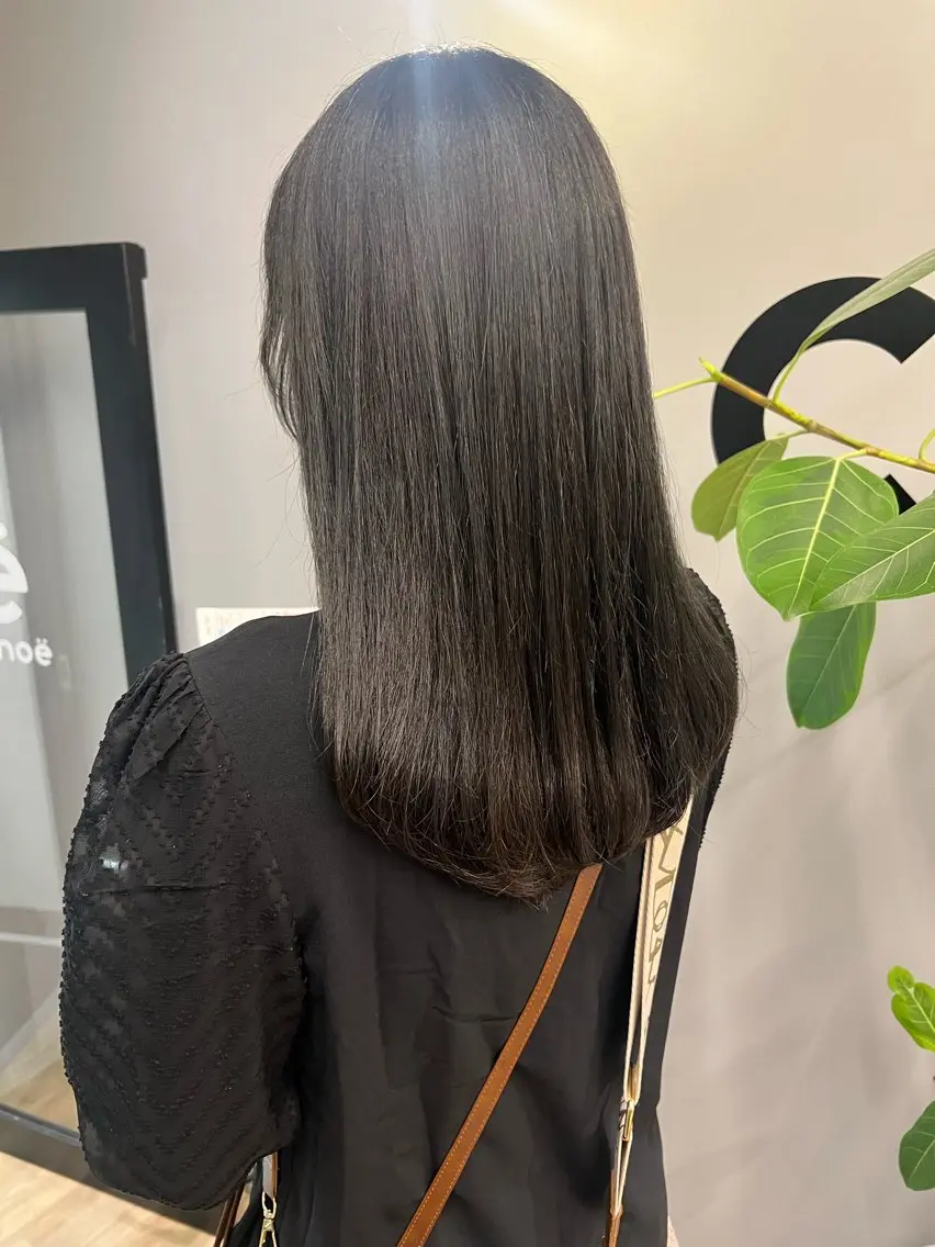 セミロング カラー 透明感カラー 髪質改善 トリートメント カット ヘアカラー トリートメント ヘッドスパ カノエ大濠店／カラー AZUのヘアスタイル