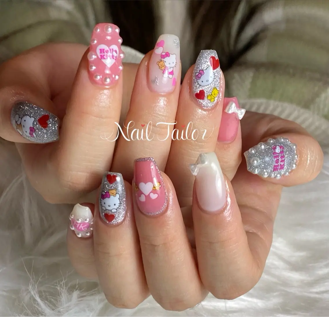 ネイル 長さ出し ピンク ハンドネイル NailTailor ネイルテイラーのネイルデザイン