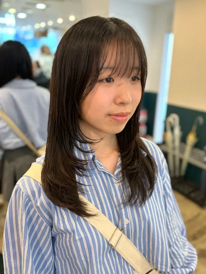 セミロング レイヤーカット ☁️RIKA☁️ @ri2_____bのヘアスタイル