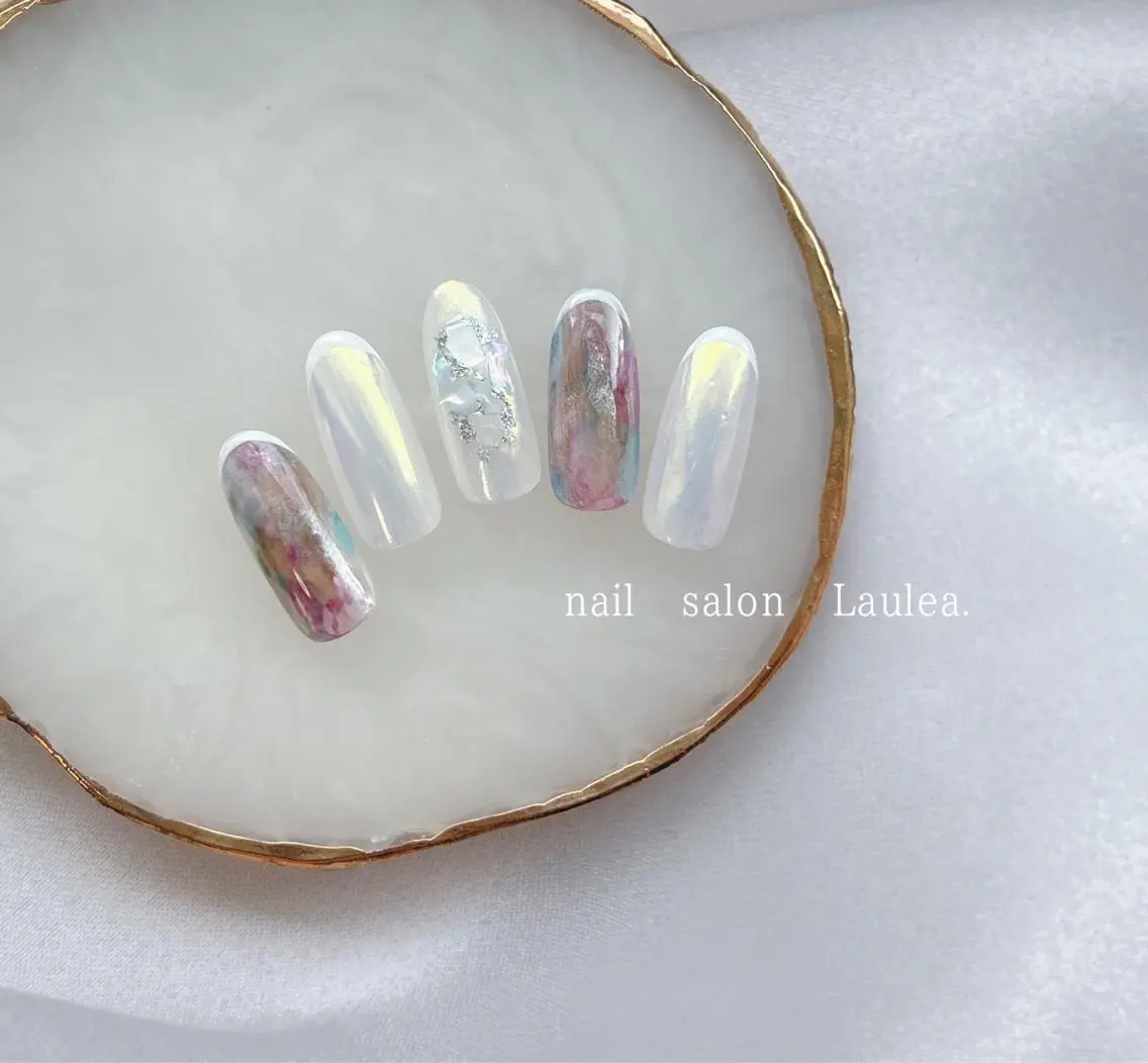 ネイル フレンチネイル ジェルネイル ニュアンスネイル 夏ネイル nail salon Lauleaのネイルデザイン
