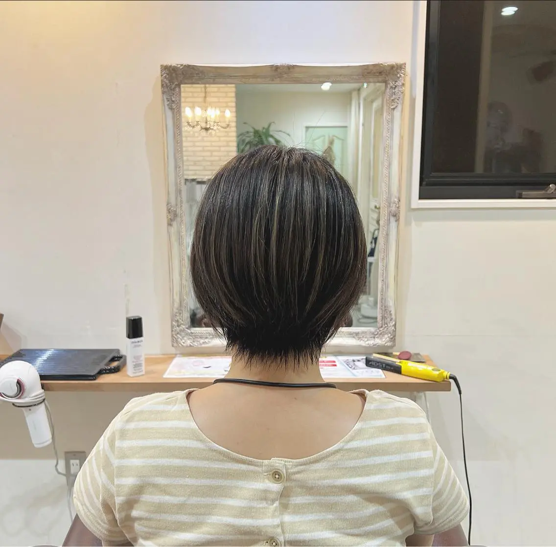 ショート ハイライト ショートヘア 切りっぱなしボブ 👩🏼ミニボブのヘアスタイル
