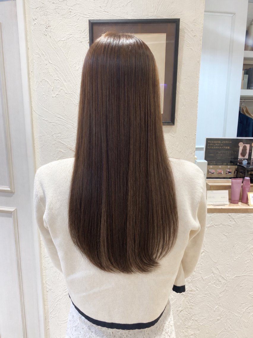 ロング カラー 透明感カラー トリートメント ヘアカラー NANAMI 麻布十番のヘアスタイル