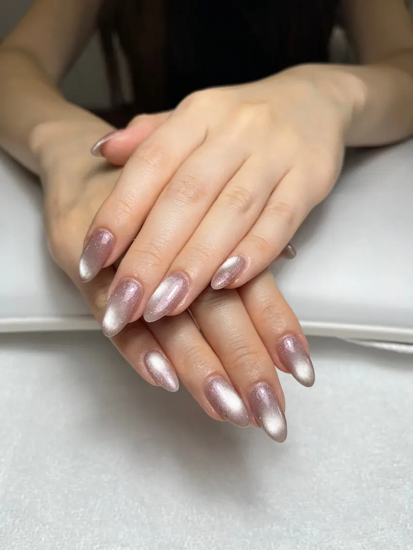 ネイル キラキラネイル マグネットネイル シンプルネイル 春ネイル ワンホンネイル Kawaii Nailのネイルデザイン
