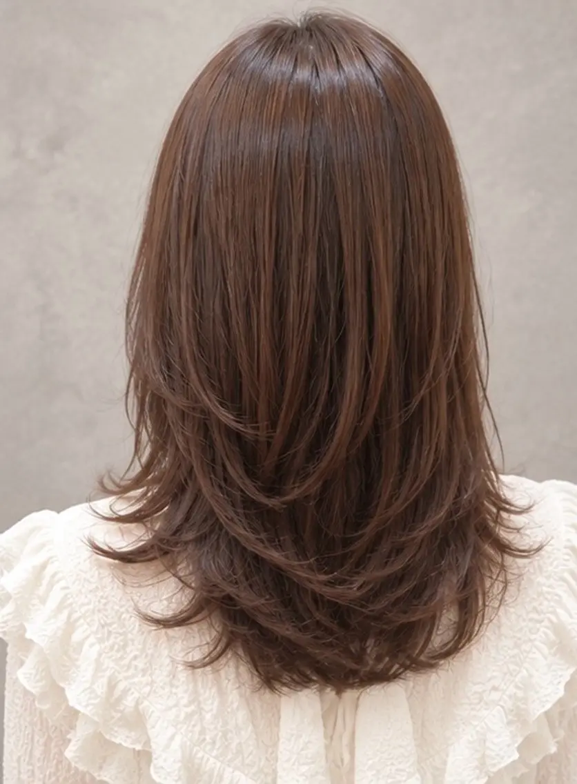 ミディアム カラー カット ヘアカラー 艶髪×レイヤー 💐高山愛来のヘアスタイル