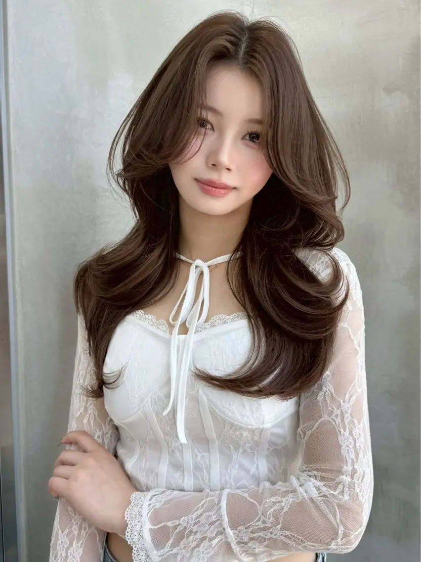 ロング カラー ブリーチ ブリーチなしカラー カット ヘアカラー 🇰🇷韓国/大宮/ 透明感カラー/修汰のヘアスタイル