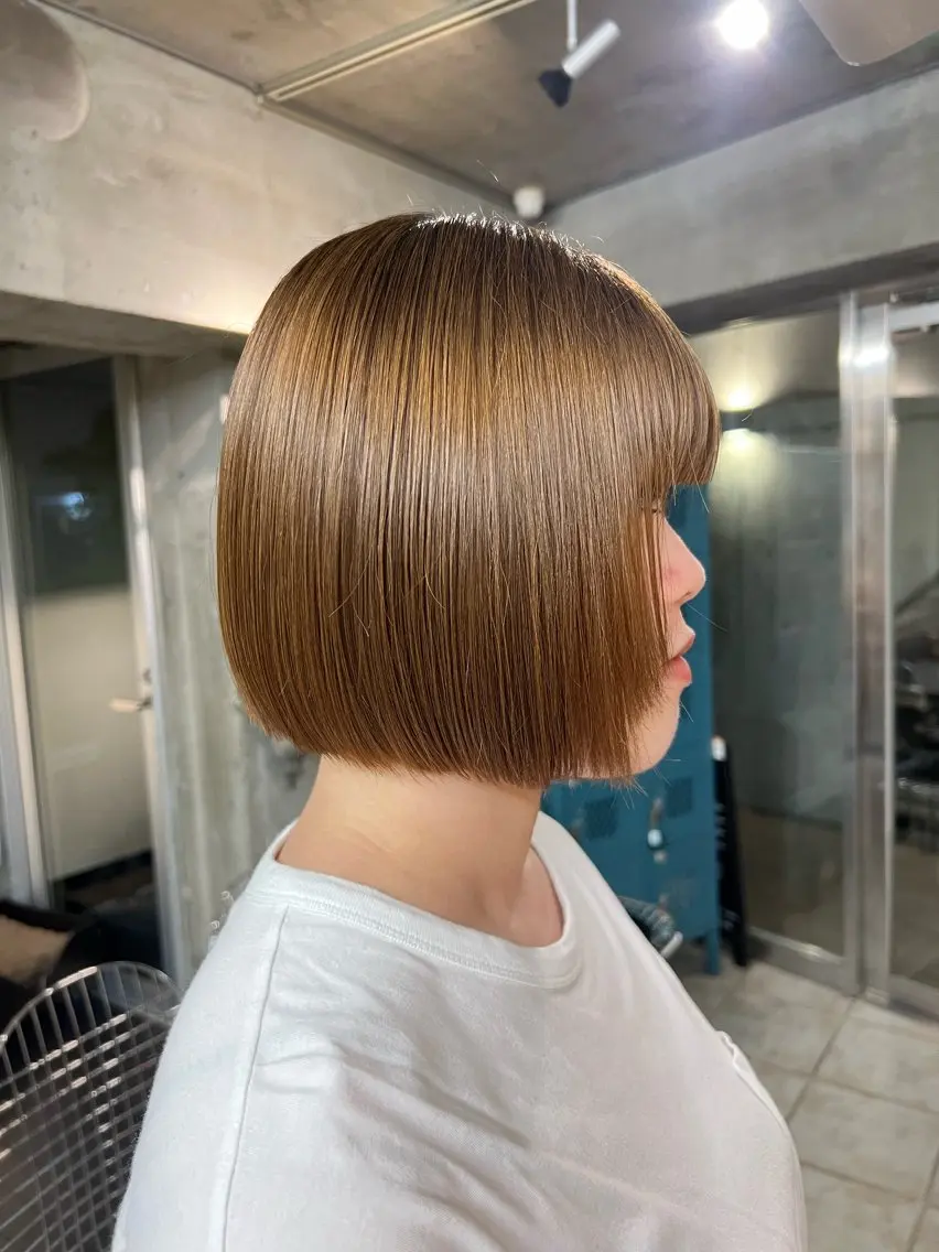 ショート ボブ カット 土田かほ/本日🈳 透明感カラー🍃のヘアスタイル