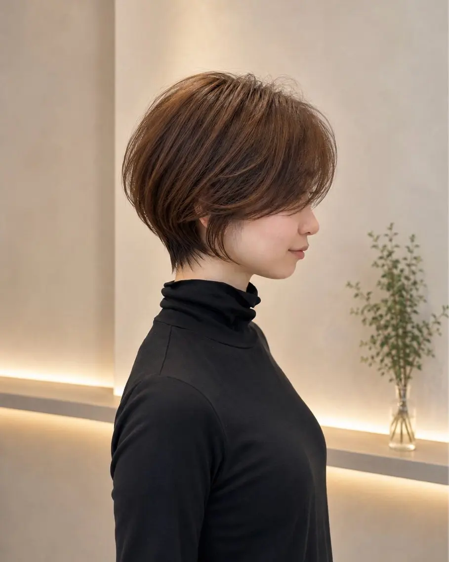 ショート カラー グレージュ くびれヘア ショートヘア 小顔カット カット ヘアカラー 髙井/ショート特化 /似合わせ/豊中のヘアスタイル