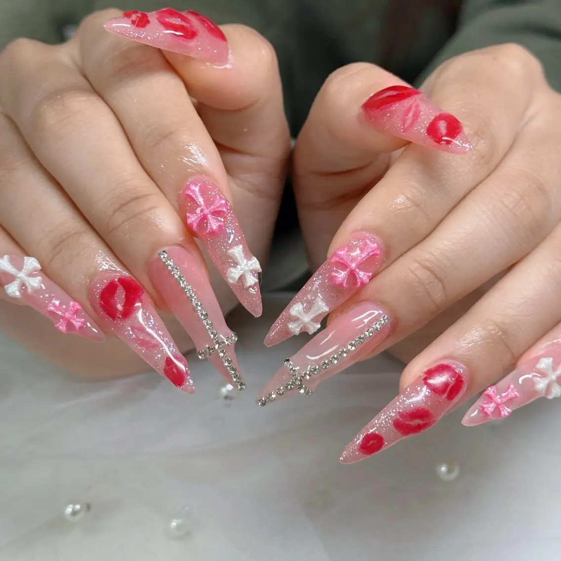 ネイル フットネイル フレンチネイル グラデーション 韓国ネイル ロングネイル ハンドネイル Hani Nail Salonのネイルデザイン