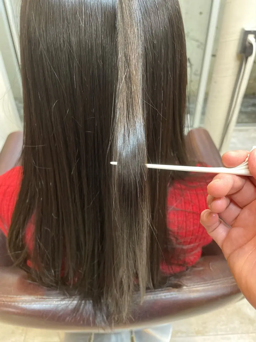 ロング 伸ばしかけ カット 縮毛矯正 カラー/フリーランス 鈴木　亜紀子のヘアスタイル