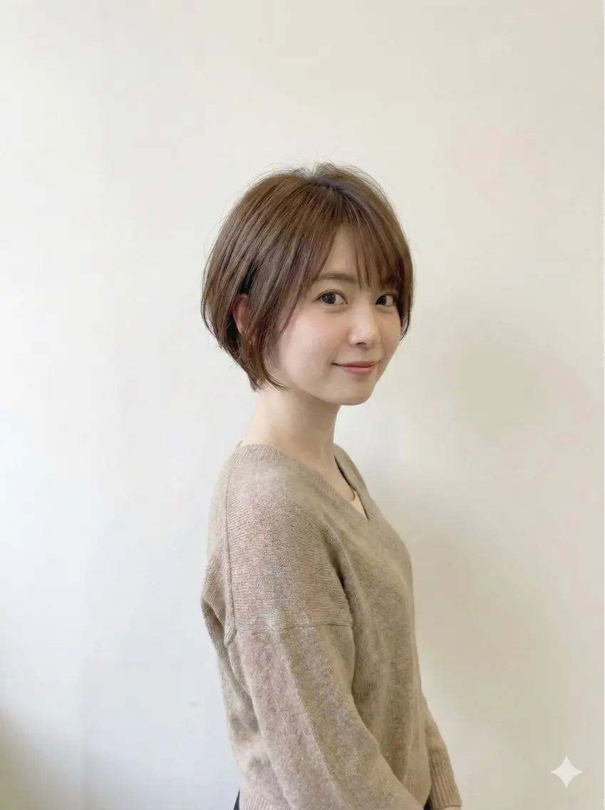 ショート ショートボブ 丸みショート ボブ 顔周りカット レイヤーカット カット ヘアカラー トリートメント 🌿京都丸みショート /小倉徒歩4分/多田のヘアスタイル