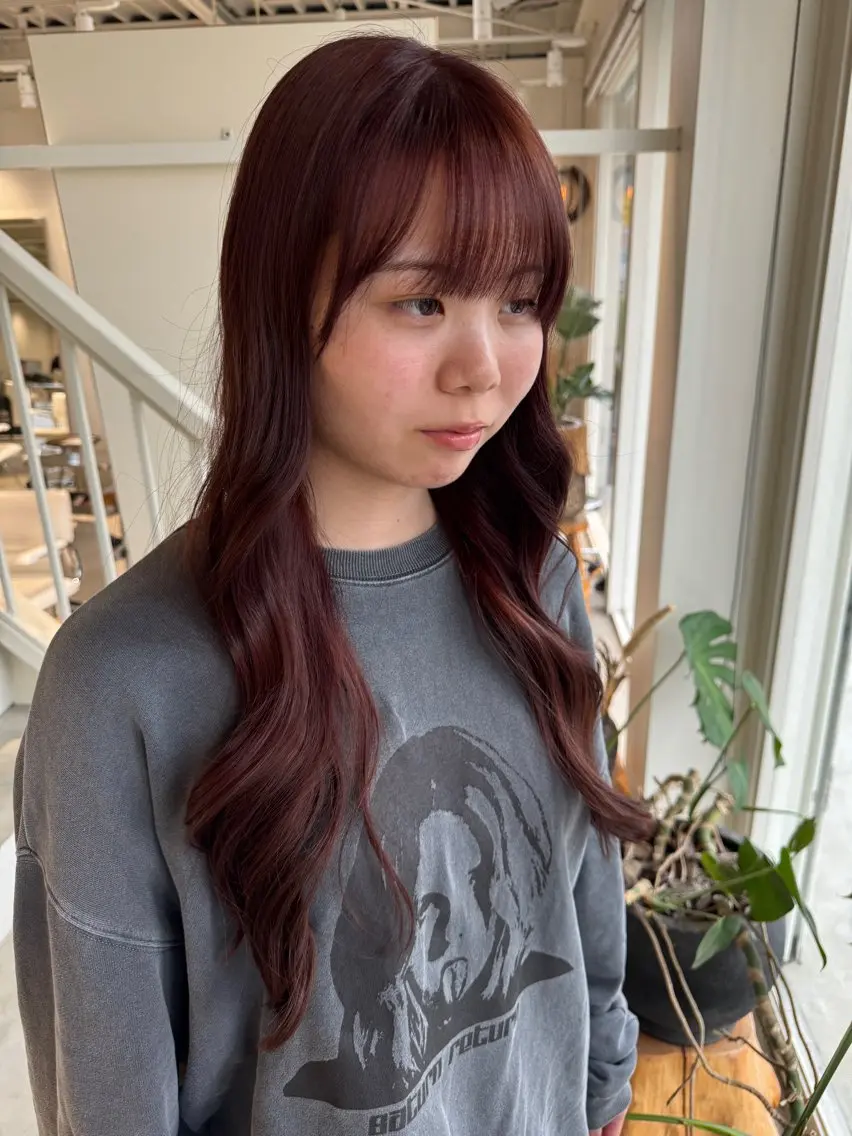 ロング カラー ブラウンカラー チョコレートブラウン 本田 実可子のヘアスタイル