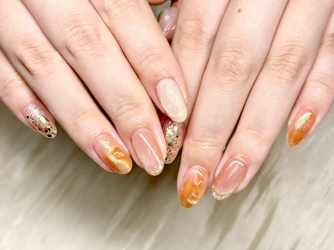 ネイル マグネットネイル ミラーネイル 持ち込み ニュアンスネイル ETE LUNA NAILのネイルデザイン