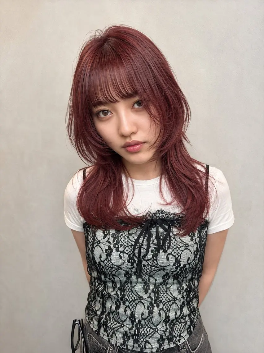 ロング カラー ヘアカラー トリートメント Haru/THREE …by velvetのヘアスタイル
