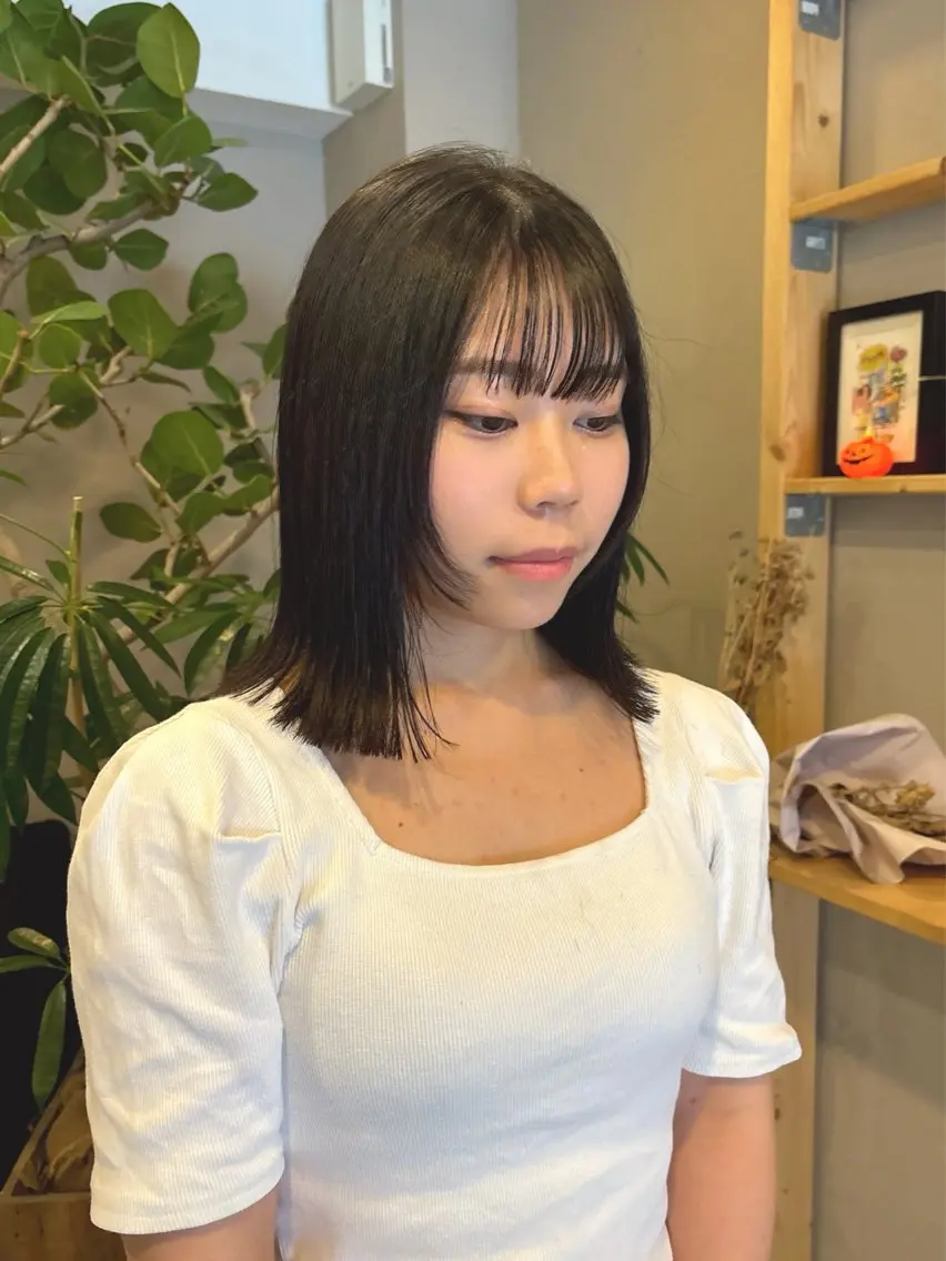 ミディアム カラー カット ヘアカラー トリートメント 似合わせカット/ 艶カラー/いらみなのヘアスタイル