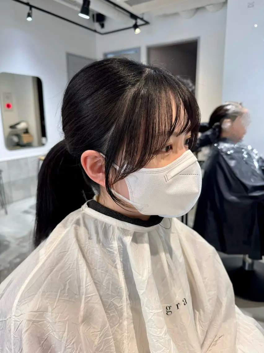 ロング 顔周りカット カット 𝐇𝐢𝐧𝐚 ⟡.·のヘアスタイル