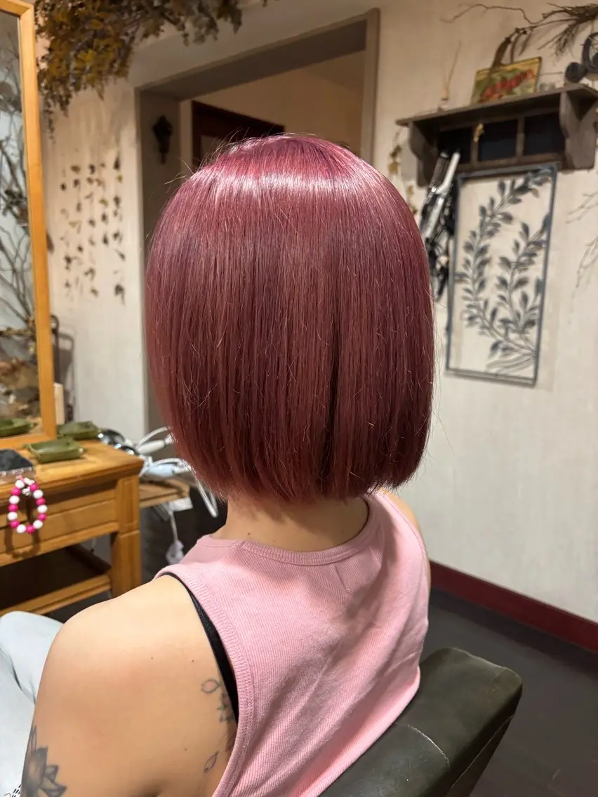 カラー ブリーチ ダブルカラー ピンクカラー ヘアカラー アカリ😸🫶 カラーリスト🧡のヘアスタイル