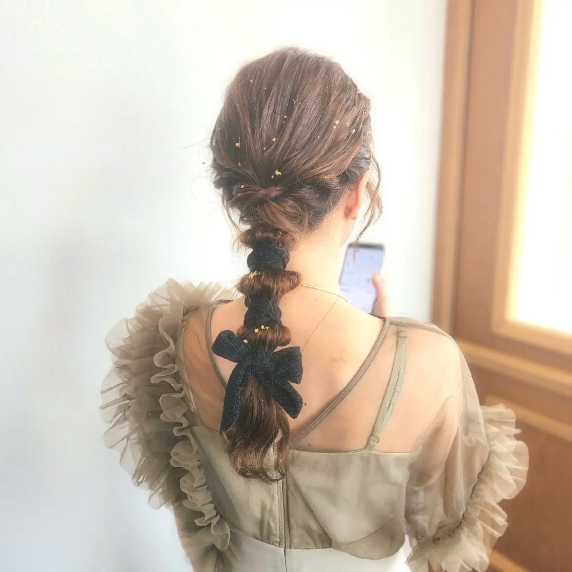 ヘアアレンジ 結婚式・ブライダル シールエクステ🎀 ホシノ🕒ユウカのヘアスタイル