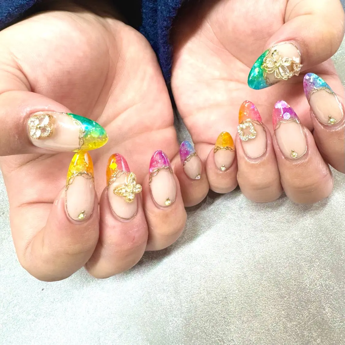 ネイル クリアネイル フレンチネイル スカルプネイル ハンドネイル private salon　lienのネイルデザイン