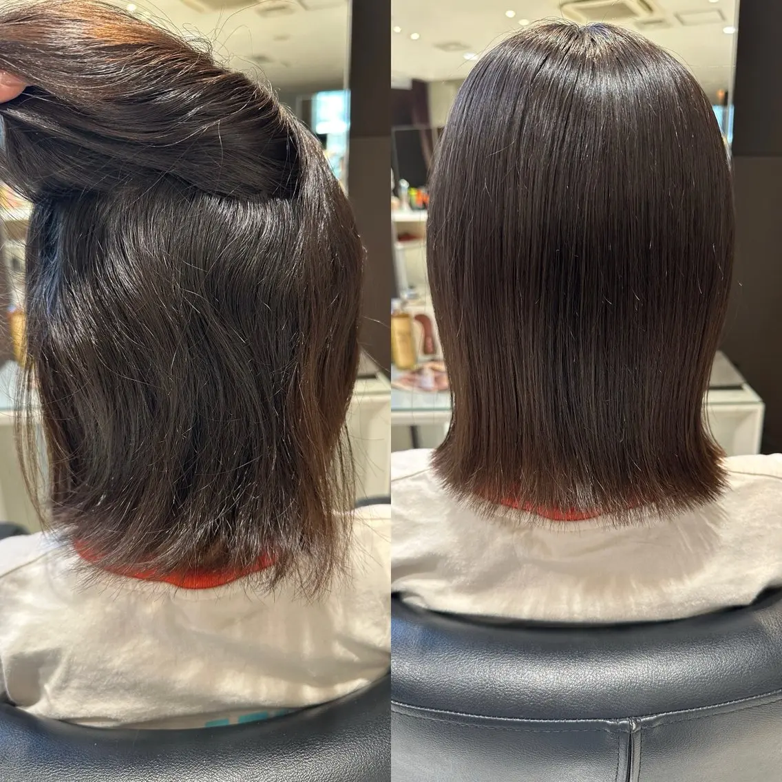 ミディアム カット 縮毛矯正 AVANCE emiのヘアスタイル