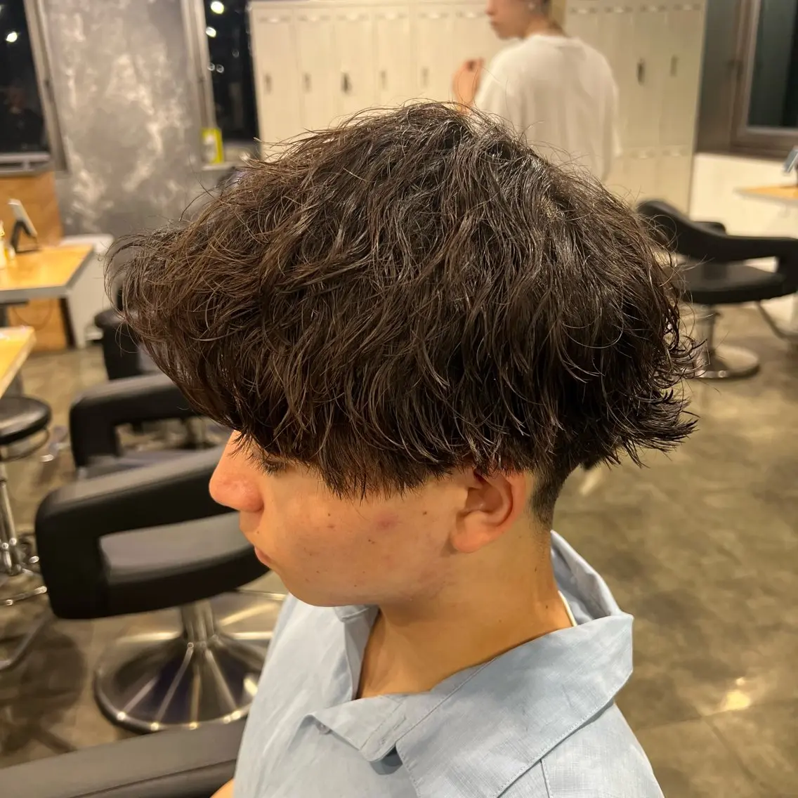 ショート カラー パーマ ヘアアレンジ メンズ キッズ アップバング センターパート メンズハイライト マッシュ メンズパーマ 🔷横浜1のパーマ 職人🔷将太郎のヘアスタイル