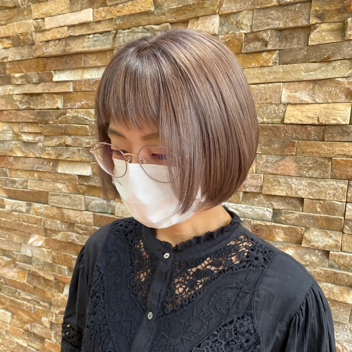 ショート カラー ベージュカラー イルミナカラー ミルクティーベージュ 髪質改善/艶カラー /EisoAkariのヘアスタイル