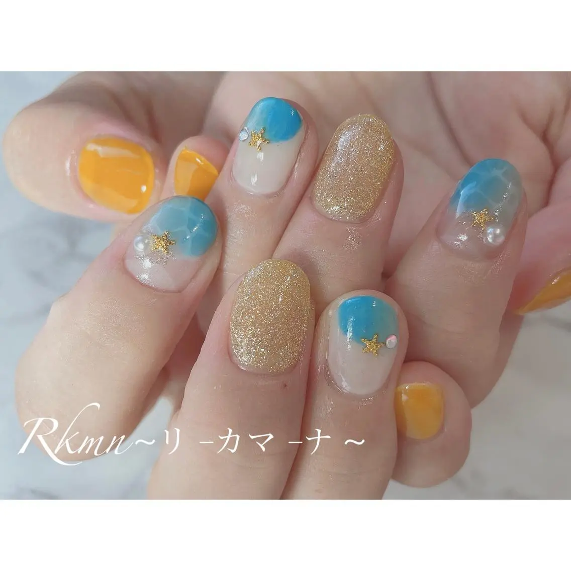 ネイル アートネイル フレンチネイル キラキラネイル ラメ(グリッター) 春ネイル ハンドネイル フットネイル ハンドケア Rkmn ~リ-カマ-ナ~のネイルデザイン