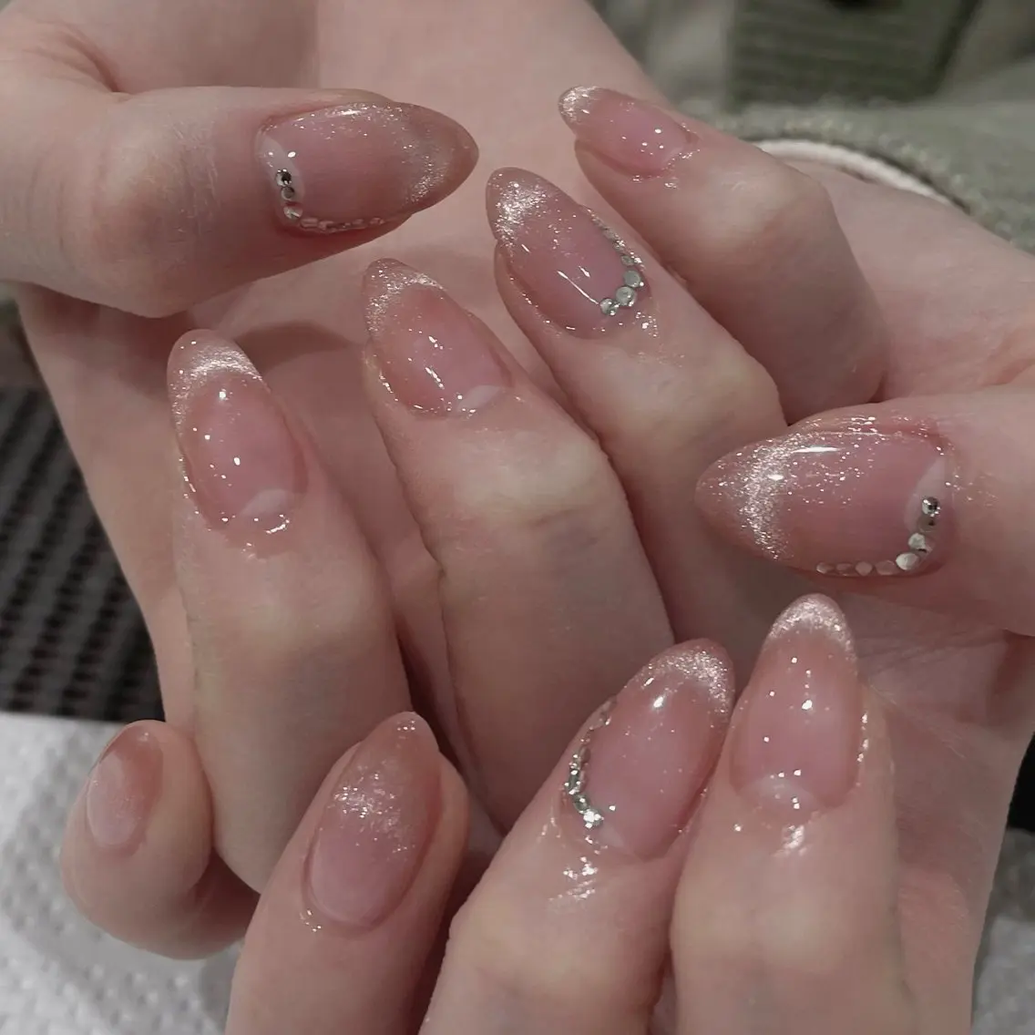 ネイル フレンチネイル マグネットネイル マグネットフレンチ ハンドネイル Ricnail☾ ayanoのネイルデザイン