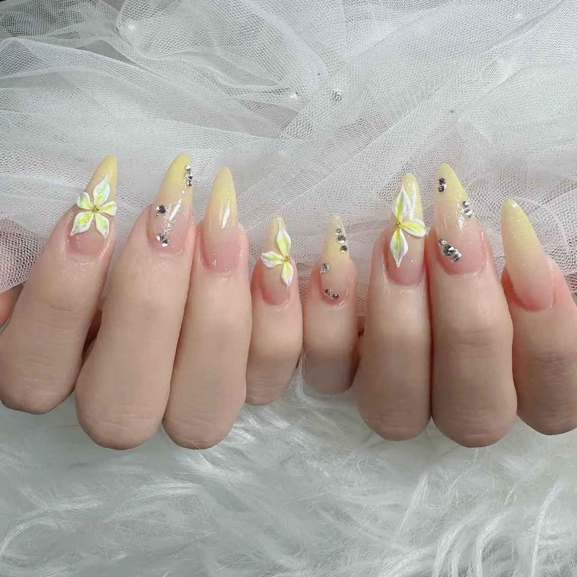 ネイル フットネイル フレンチネイル グラデーション 韓国ネイル ロングネイル ハンドネイル Hani Nail Salonのネイルデザイン