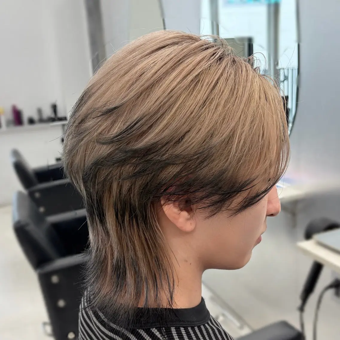 ミディアム カラー メンズ カット ヘアカラー トリートメント ʜᴀʀᴜᴋᴀ♱メンズ ウルフ/ブリーチのヘアスタイル