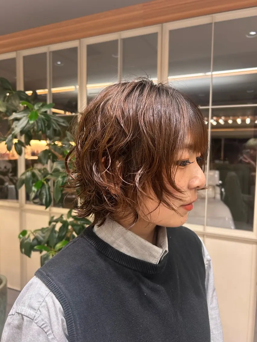 ショート パーマ ボブ ニュアンスパーマ パーマ 似合わせショート✨ KIMIYOのヘアスタイル