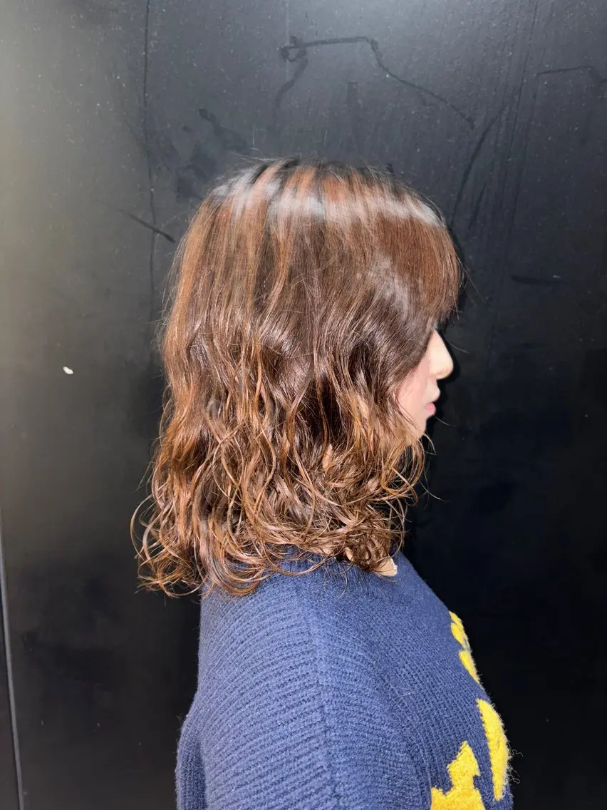 ミディアム パーマ カット パーマ 中川 蓮のヘアスタイル