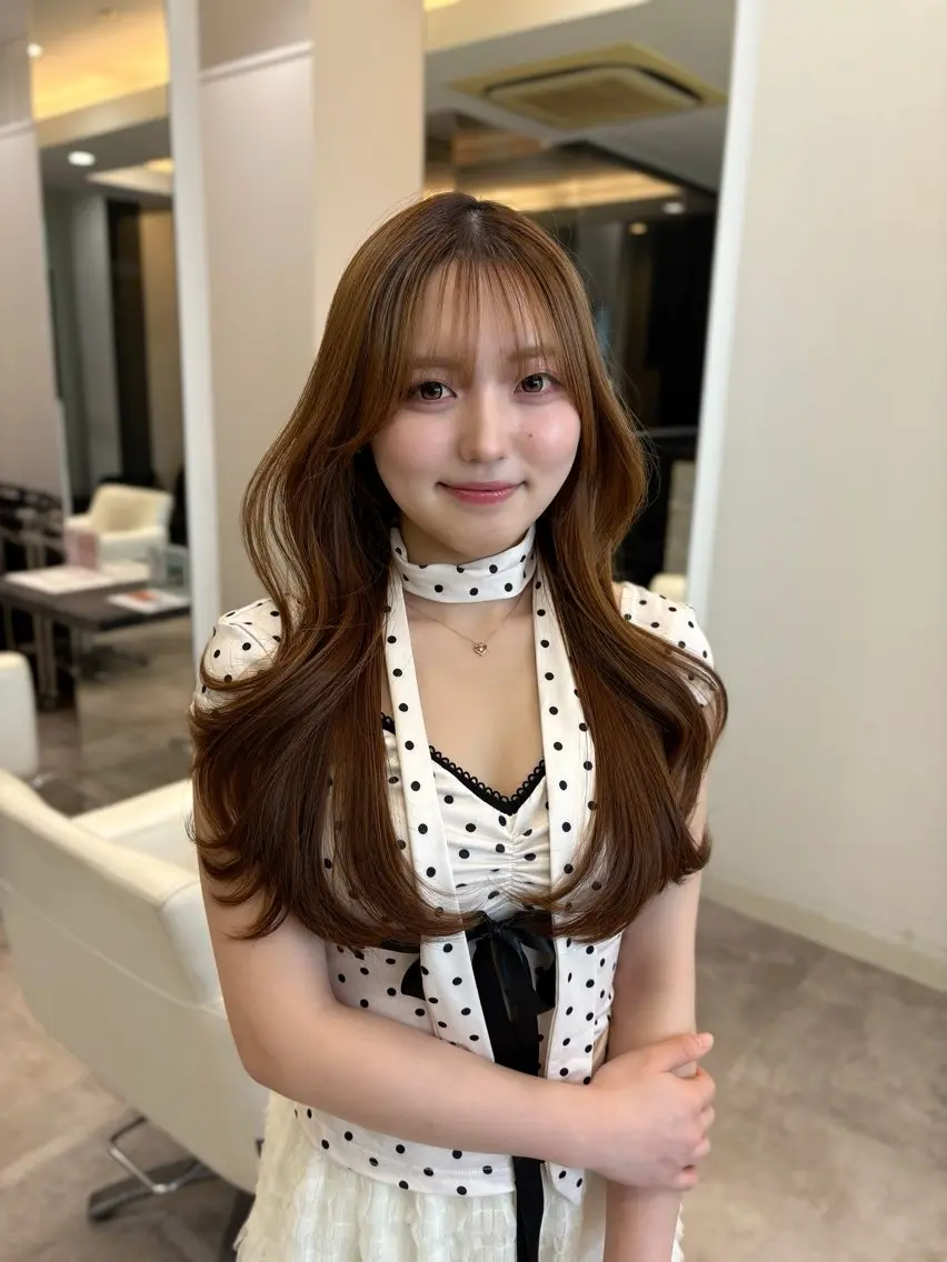 ロング 韓国風ヘア レイヤーカット カット ヘアカラー トリートメント 💗韓国ヘア/髪質改 善💗若菜あいこのヘアスタイル