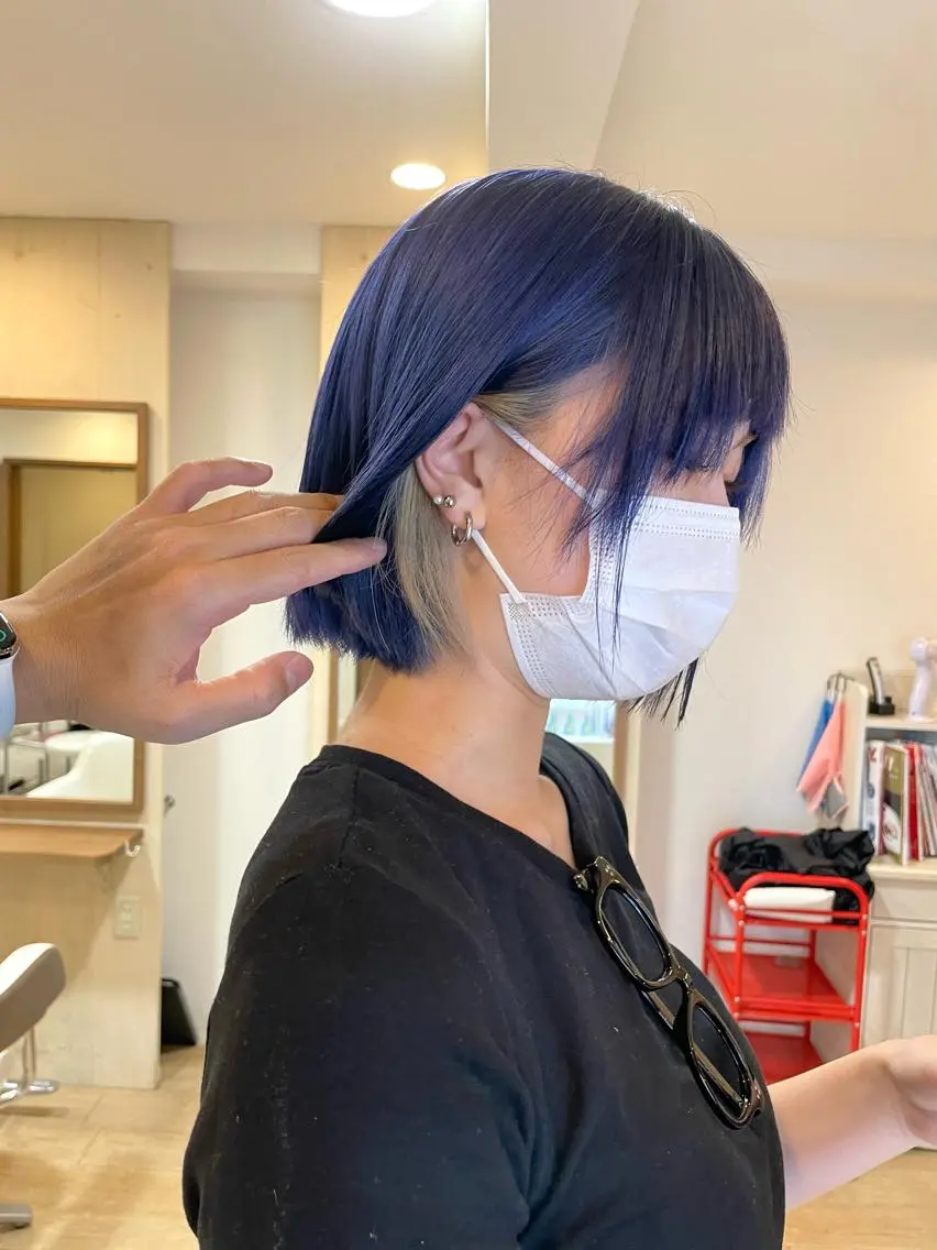 【バングカラーorイヤリングカラー】🩵の写真