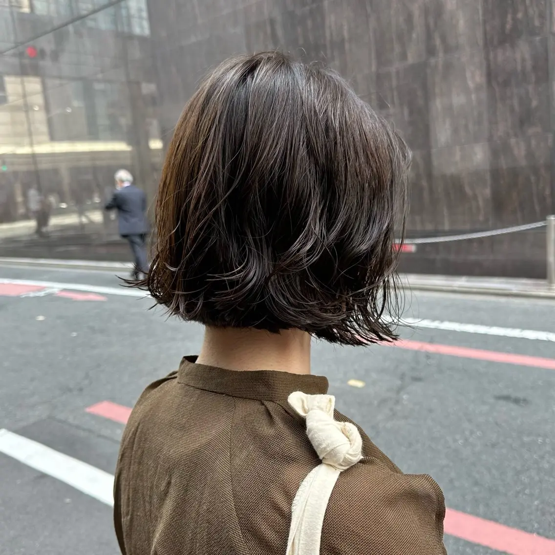 ショート パーマ ヘアアレンジ ニュアンスパーマ カット パーマ トリートメント sena/博多/ コテ巻き風パーマのヘアスタイル