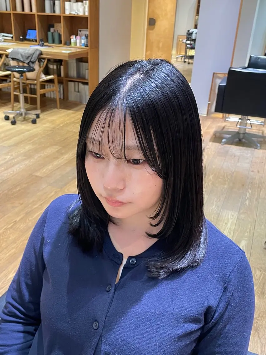 セミロング カラー パーマ レイヤーカット カット ヘアカラー 縮毛矯正 縮毛矯正/レイヤー 🌙児玉光瑠のヘアスタイル