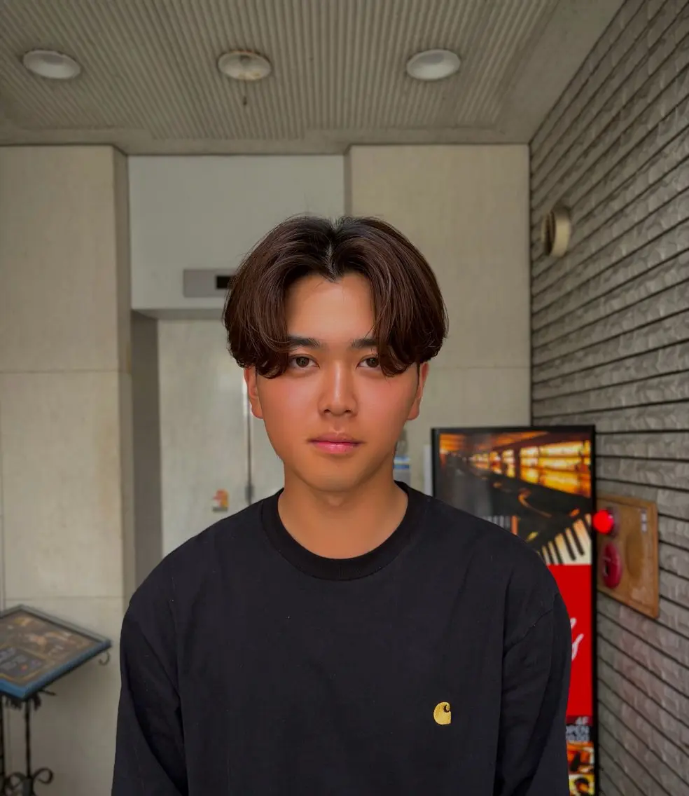 メンズ センターパート カット UMM daichi メンズパーマのヘアスタイル