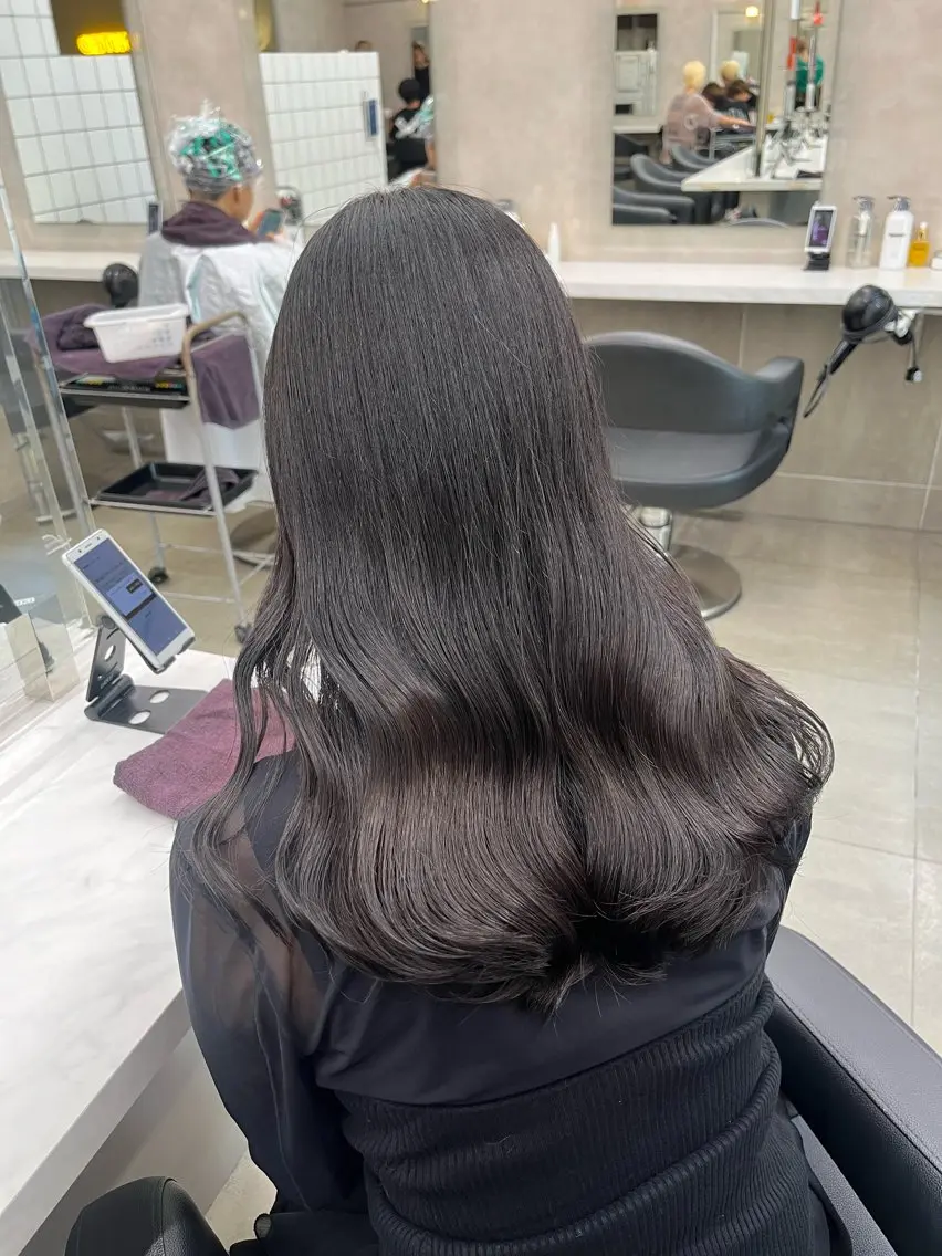 ロング カラー パーマ ヘアアレンジ メンズ キッズ 韓国系🇰🇷🩶 艶暗髪/MEIのヘアスタイル