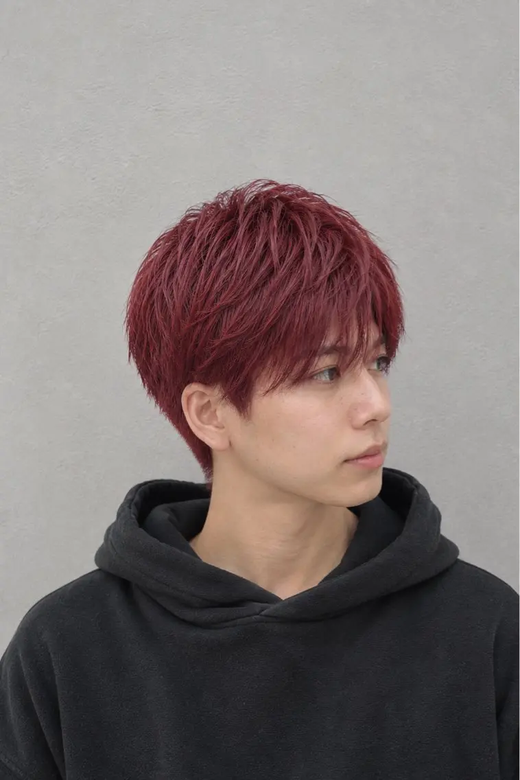 ショート カラー メンズ メンズショート レッドカラー ショートヘア カット ヘアカラー トリートメント 【enil代表】 杉林和哉のヘアスタイル