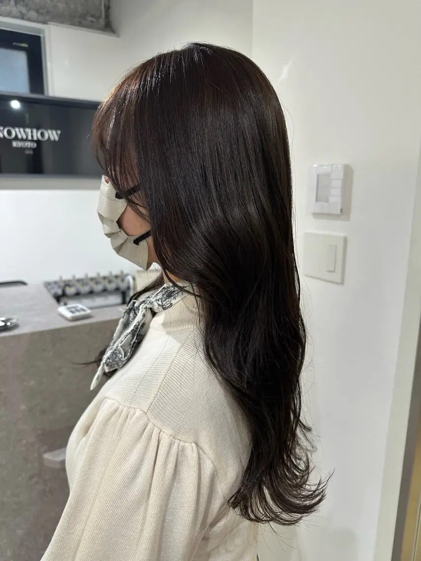 カラー ブラウンカラー 透明感カラー ダークブラウン ヘアカラー カラーモデル募集/ 森本明花のヘアスタイル