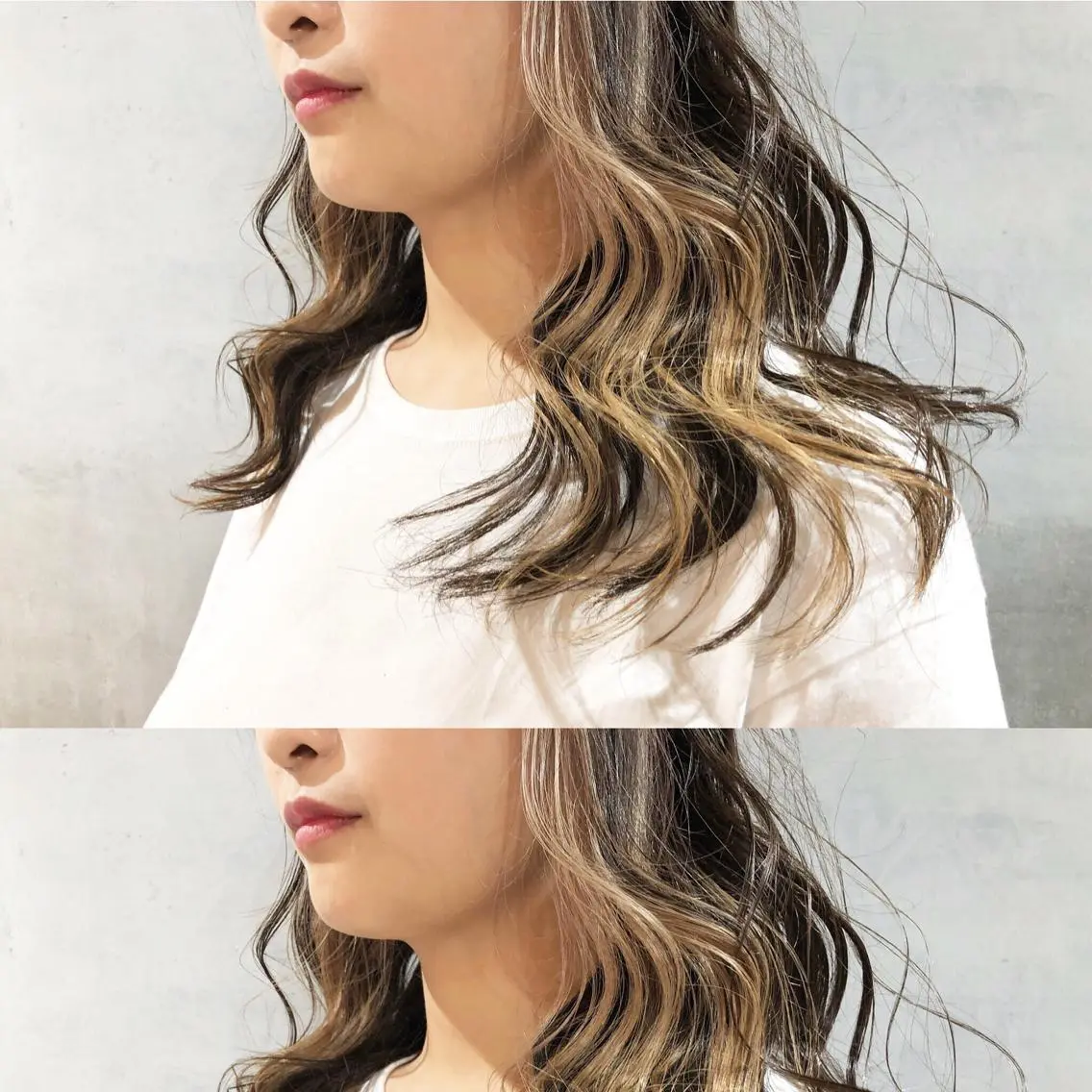 ミディアム カラー カット ヘアカラー トリートメント ツキノキ ミナのヘアスタイル