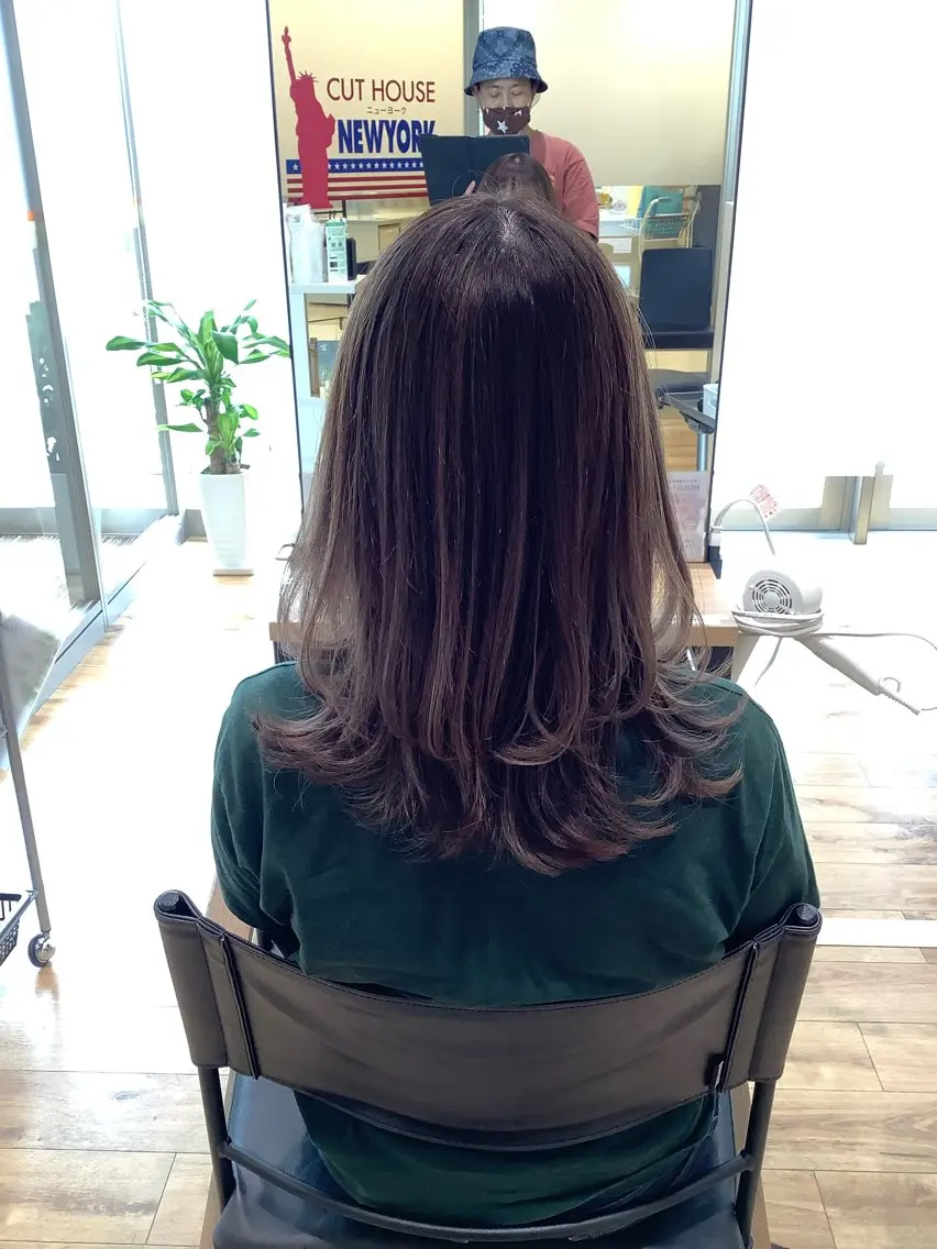 セミロング カラー 髪質改善縮毛矯正 美容師✂️山崎竜二のヘアスタイル