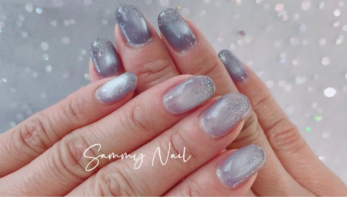 ネイル フラッシュネイル キラキラネイル ラメ(グリッター) マグネットネイル ハンドネイル Sammy Nailのネイルデザイン