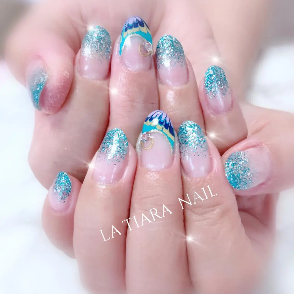 ネイル ハンドネイル Blue bird  nailのネイルデザイン