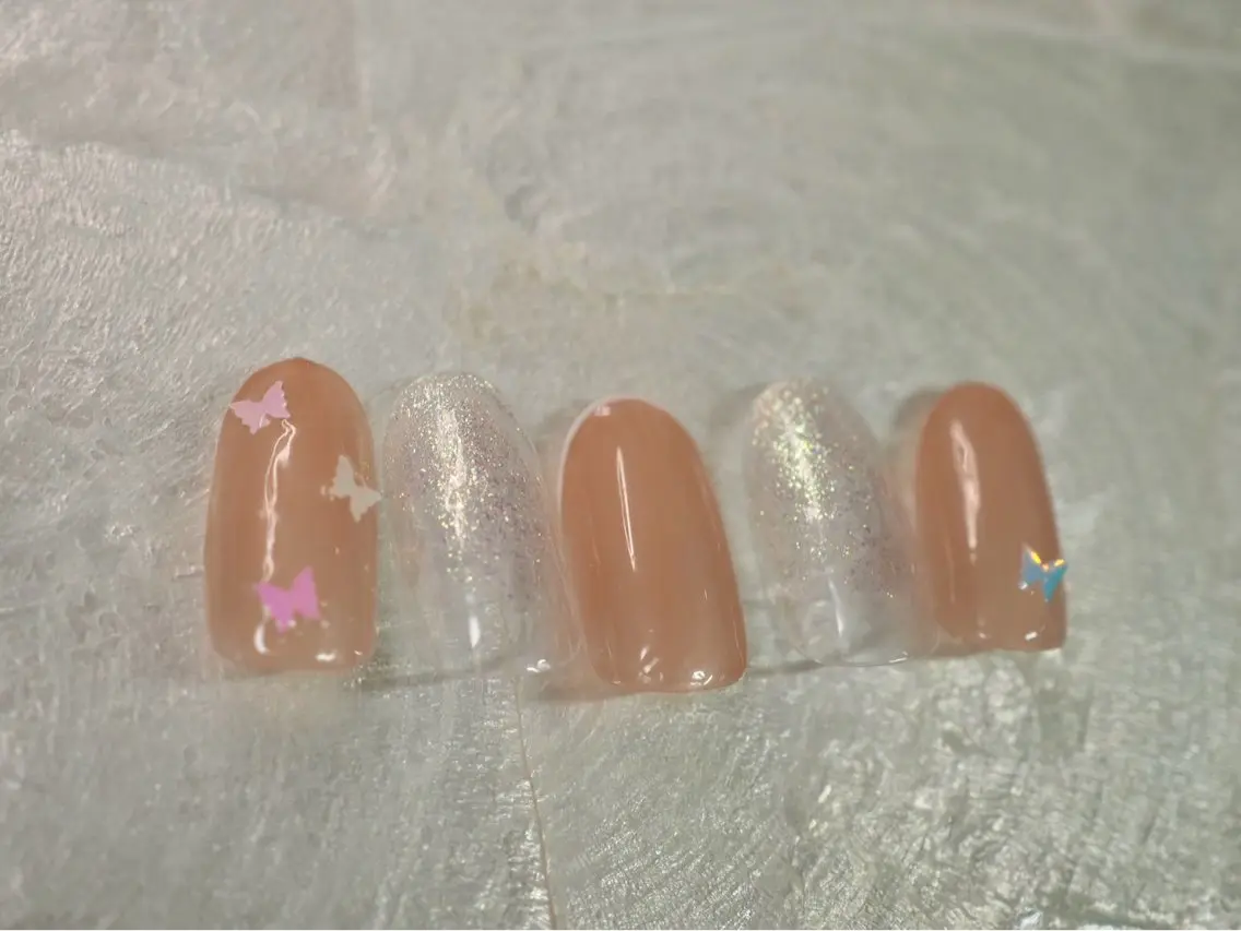 ネイル オーロラネイル 桜ネイル フラワーネイル フットネイル フレンチネイル ハンドネイル kikinail 溝の口のネイルデザイン