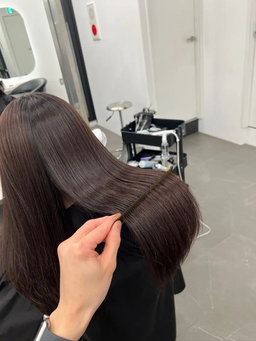 ロング カラー パーマ 縮毛矯正 レイヤー/グレージュ 渋谷表参道/小森波琉のヘアスタイル