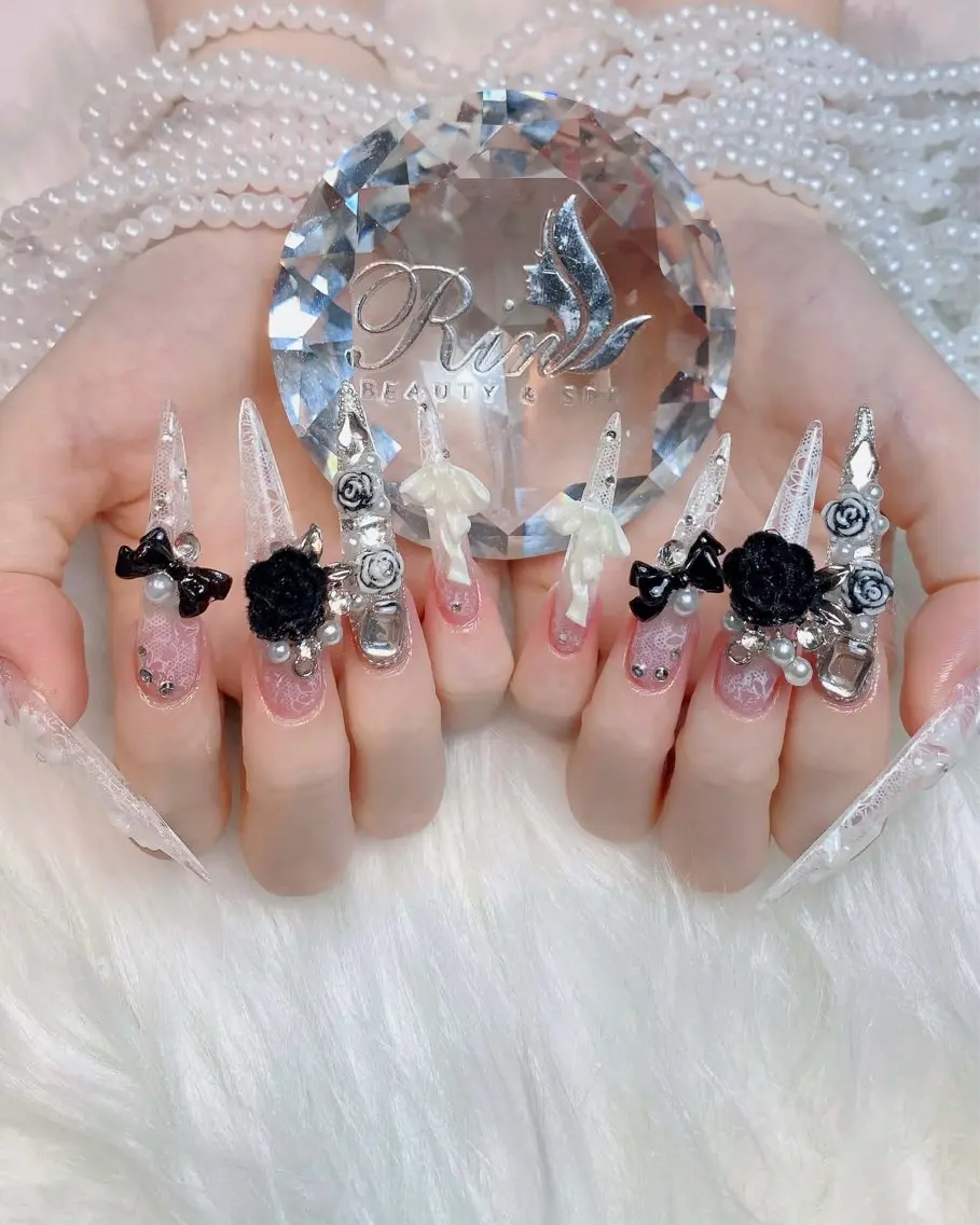 ネイル オーロラネイル ブルー フットネイル ジェルネイル 氷ネイル・うるうるネイル ハンドネイル Rin Nail 新大久保店のネイルデザイン