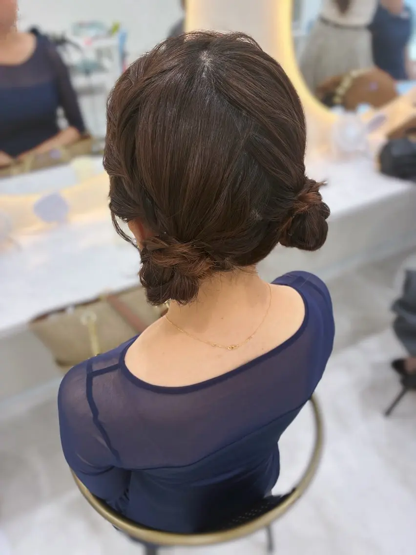 ミディアム お団子ヘア ヘアセット 🫧六本木ヘアセット /ももか🫧のヘアスタイル