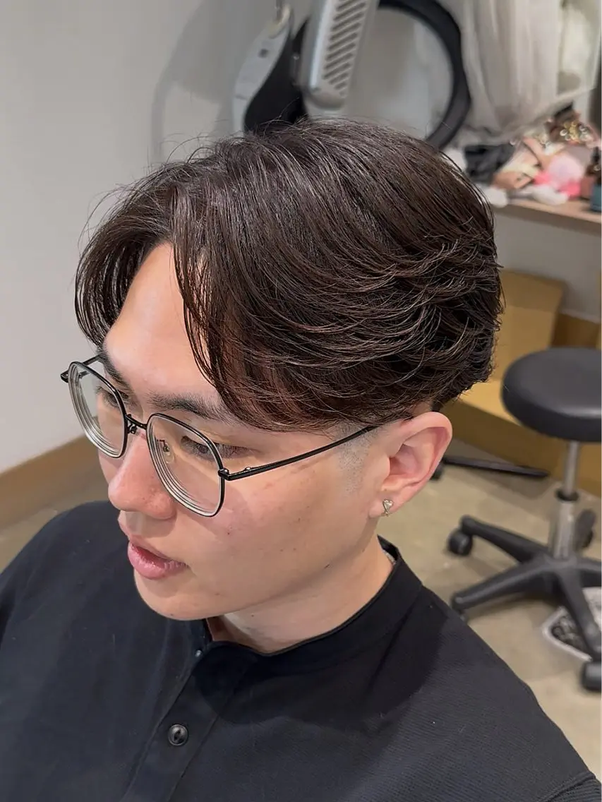 メンズ フェードカット フェザーパーマ メンズパーマ カット パーマ 堀場 大生/ メンズ特化/野々市のヘアスタイル