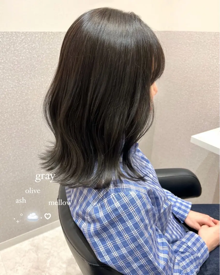 ミディアム カラー 透明感カラー 似合わせカット ヘアカラー トリートメント 赤み消し/透明感 🪽◝✩ 武者春花のヘアスタイル